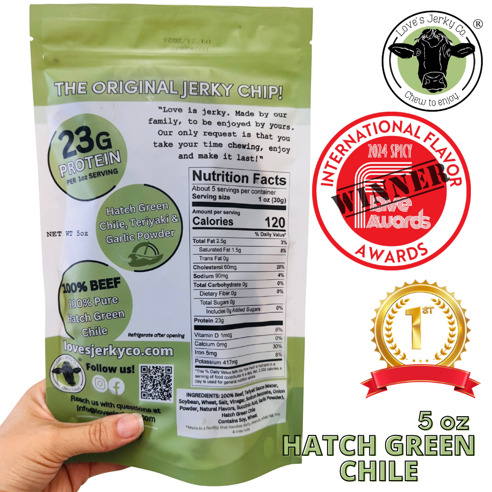 1st Place Award Winning Hatch Green Chile Beef Jerky Snack